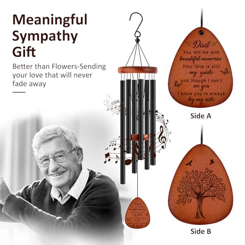 Image of Memorial Gifts for Loss of Dad,Memorial Wind Chimes 25'', Bereavement Gifts for Loss of Father, Home Decor Outdoor Garden, Soothing Melodic Tones with Mute Option