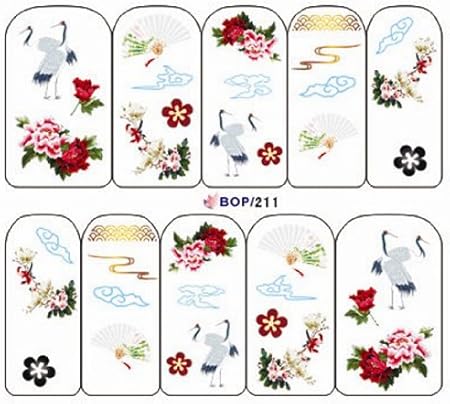 Amazon B211 和柄 ウォーターネイルシール 成人式ネイル ジェルネイルやスカルプにおススメ ノーブランド品 シール ステッカー 通販