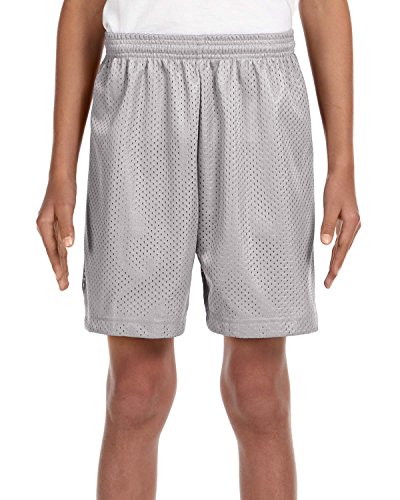 A4 Youth 10" Ultra Tight Knit Reversible Interlock Short, Silver, Large2