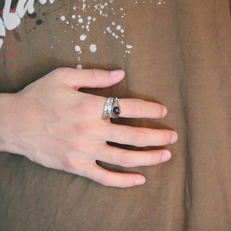 Bague ajustable argent 925 agate noire fini le problème de taille
