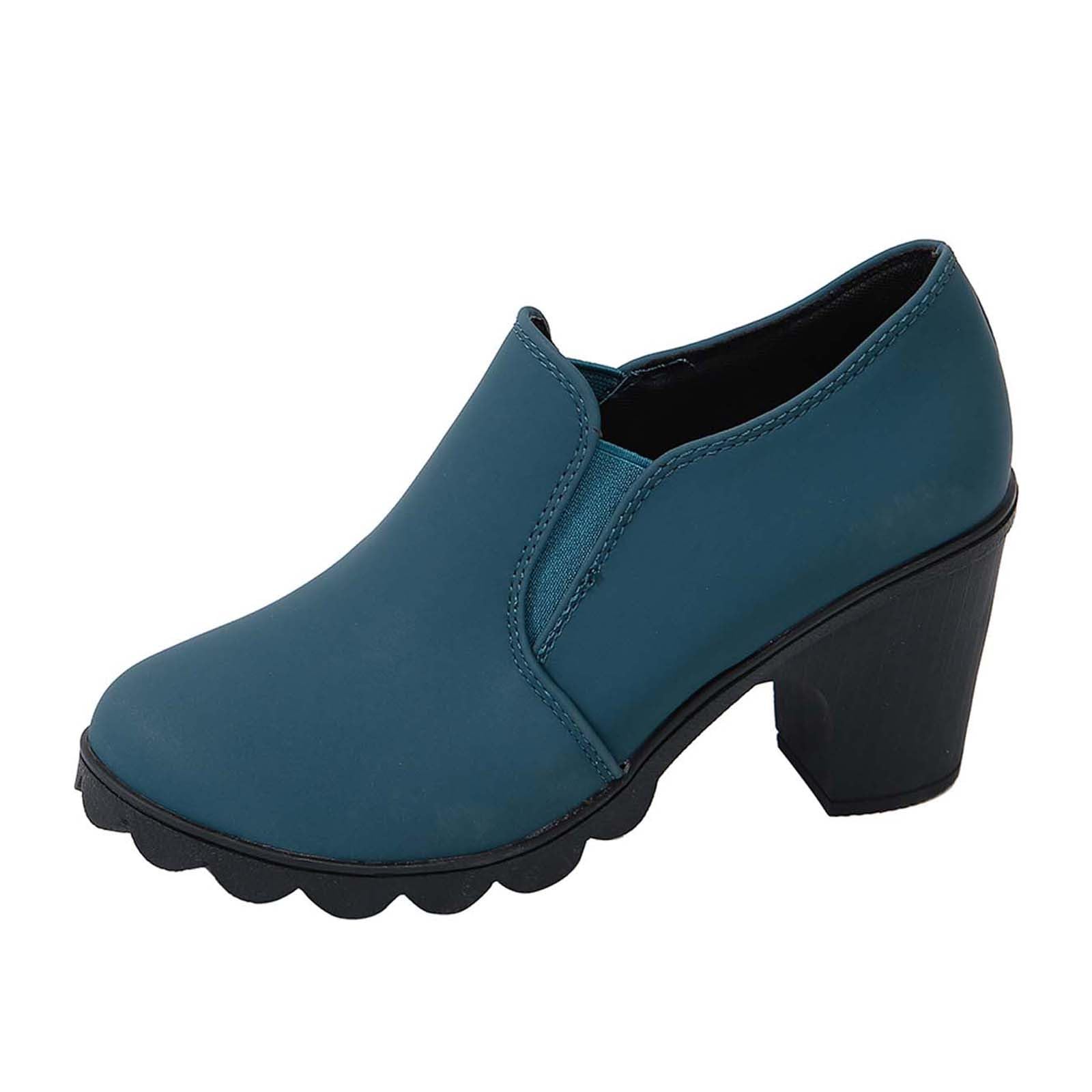 Womens Platform Ankle Boots with Chunky Heel and Round Toe for Fashion Casual Winter Wear Comfortable Durable