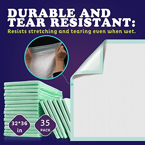 Disposable Bed Pads 32"X 36" Non-Slip, Overnight Absorbency,Ultra Absorbent Disposable Underpad Incontinence Bed Pads For Incontinence, Furniture Protection Or Pet Pads Extra Large Size (35/Pack) #TOP3