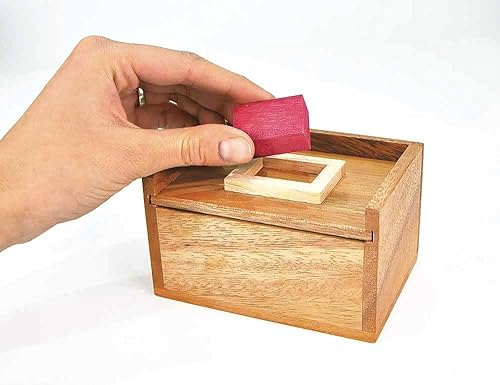 Miniatura 4 de Logica Puzzles Art. Piedra Roja Oculta - Rompecabezas 3D en madera fina - 2 rompecabezas en 1 - Colección Leonardo da Vinci - Rompecabezas mental