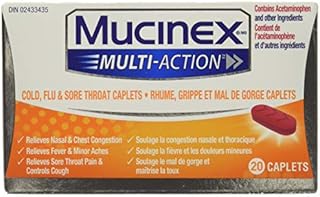 Mucinex Multi-Action Cold, Flu & Sore Throat Caplets, 20 count