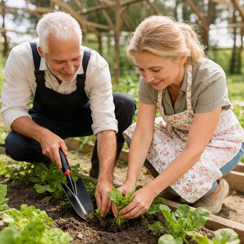 Gartenschaufel Klein 2 Stück Blumenkelle aus Kohlenstoffstahl Schwarzer Pflanzkelle Handliche Schaufel zum Pflanzen Umpflanzen Jäten