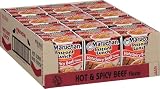 Maruchan Instant Lunch Ramen Noodles, Hot & Spicy Beef Flavor – Japanese-Style Instant Noodle Soup, Easy Meal Ready in 3 Minutes – 2.25 Oz. (12 Pack)