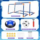 Soccer Ball Toys Game for Kids Age 3 4 5 6 7 8-12, Hover Soccer Ball Set with Hover Soccer Balls, Light-Up Indoor football Balls and 2 Goals, Christmas Birthday Gifts for Boy Girl 3-5 6-8 Year Old