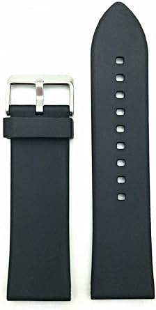 NewLife 26mm Rubber Polyurethane PU Material Black Bracelet Watchband | Comfortable, Tough, Smooth, Durable Replacement Wriststrap that brings to Any Watch for Men and Women