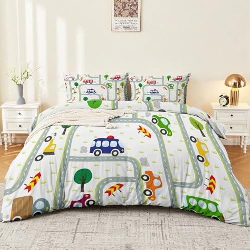 Housse de couette dessins animés 240x260 cm, parure lit réversible microfibre