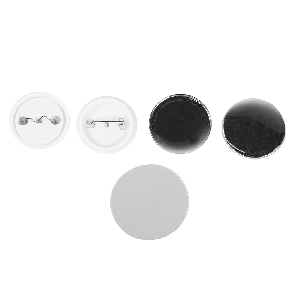 ZJchao Puste Przypinki do Przypinek 500 szt. 44 Mm Części do Przypinek z Guzikami - Zestaw Pustych Odzieży i Dekoracji Wnętrz, żelazne Osłony, Przezroczyste Folie i Plastikowe Tylne Okładki w Zestawie