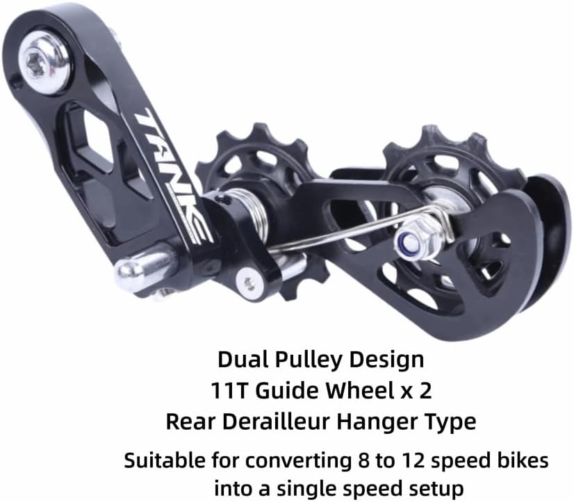 Single Speed Chain Tensioner, Adjustable Double Spring Chain Guide with Smooth and Easy Installation for BMX Folding Bike Dirt Bike Mountain Bike Conversion