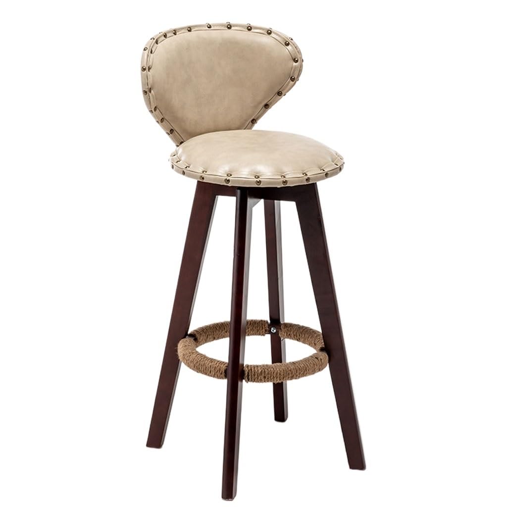 Eines D Home Bar Furniture Bar Chair Househol Soli Woo High Stool Bar Stool Swivel Backrest Bar Stool Modern Simple Chair Counter Barstool(D)