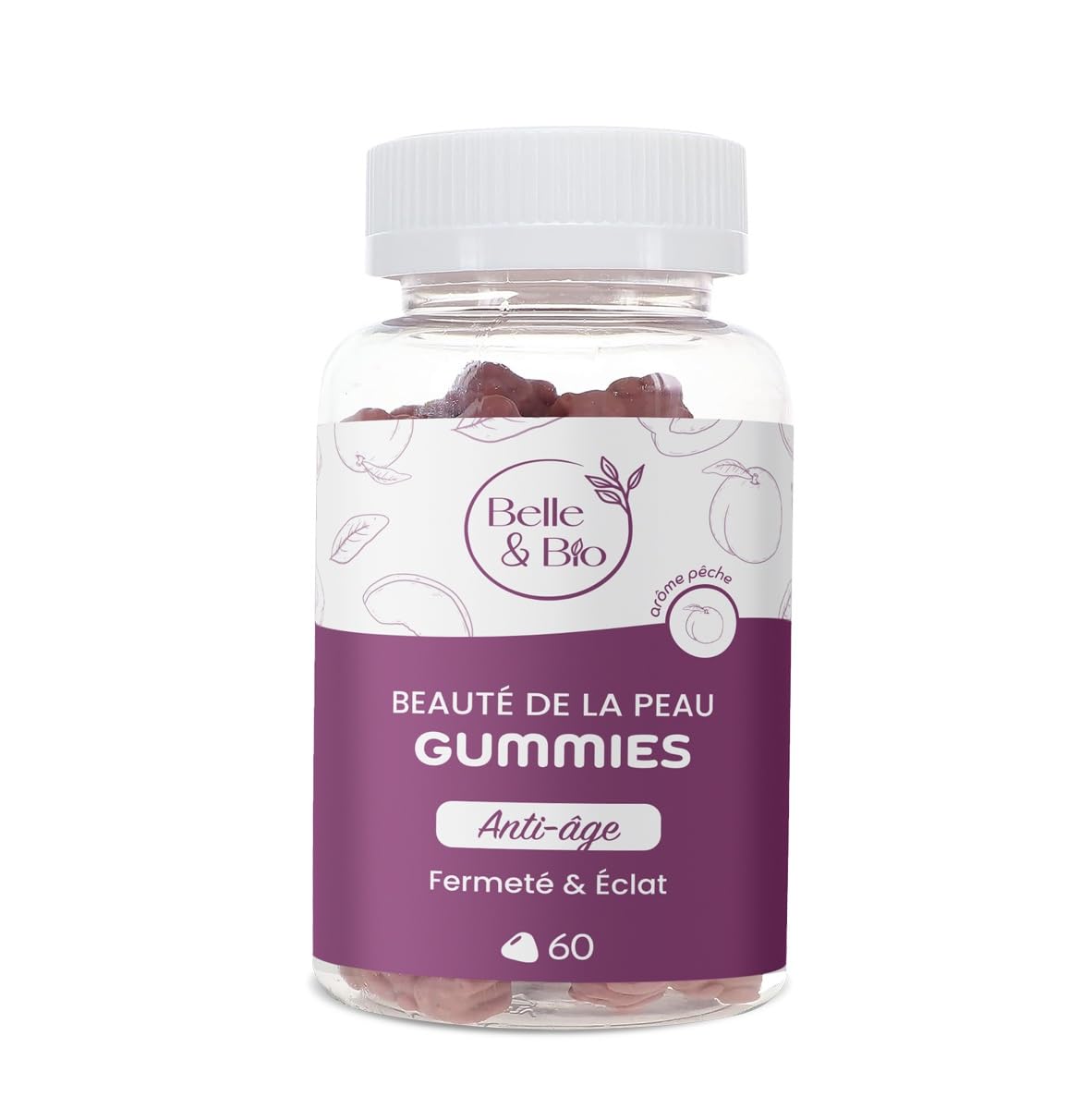 Belle&Bio - Gummies Beauté de la Peau - Éclat retrouvé, jeunesse révélée - Compléments Alimentaires - Made in France - Biotine, Zinc, Vitamine C, SkinAx- Cure 1 mois - 60 Gummies