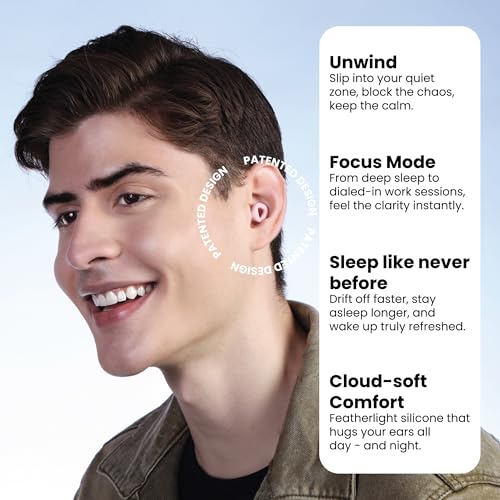 Image of Zenz Unwind Pro Ear Plugs for Sleeping, Soft Silicone Reusable Earplugs for Snoring, Yoga, Reading, Focus & Travel, 35dB Noise Reduction, 4 Sizes XS /S /M /L, Secure Fit with Case (Mystic Pink, One Size)