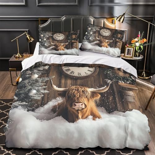 Housse de couette Noël 3D imprimé drap de couette microfibre léger lavable machine - 2