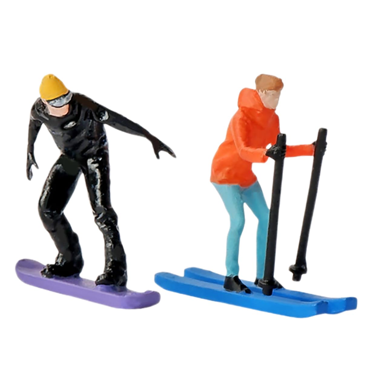 Totority 2Pcs Scale Models for Diorama Scenes Skiing People Decoration for Miniature Layouts for Micro Photography and Table Display