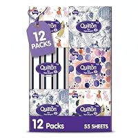 Quilton 3-Ply Extra Soft Facial Tissue Cubic Box Pack, 12 packs