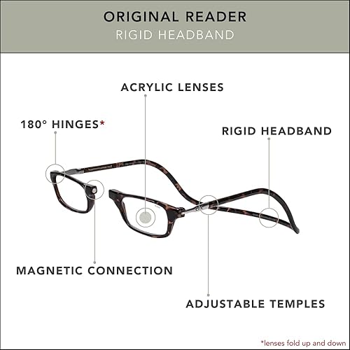 Miniatura 7 de Clic - Anteojos de lectura magnéticos, para computadora, lentes reemplazables, varillas ajustables, originales (tamaño pequeño-mediano)