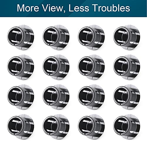 Image of Heyiarbeit 100pcs Hole Plugs 5 /16 inch / 8mm Nylon Plastic Round Snap in Type Locking Hole Tube Furniture Fencing Post Pipe Insert End Caps Black Tone