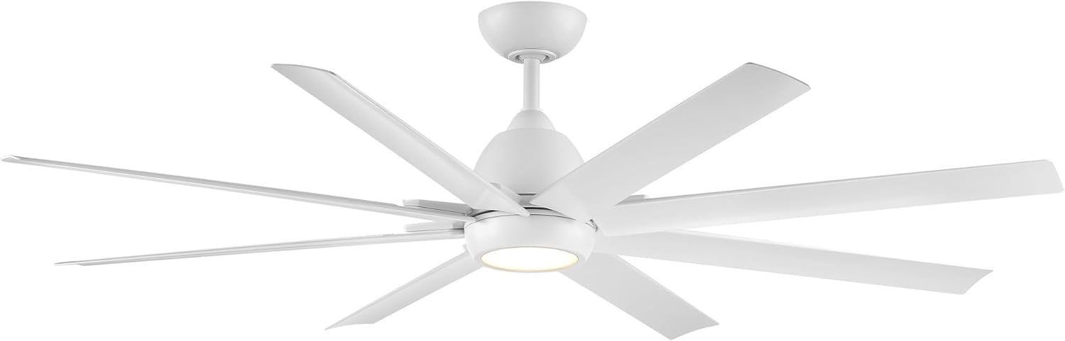 WAC Lighting Mocha XL 8-Blade Aluminum Smart Ceiling Fan in Matte White