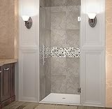 Aston Cascadia SDR995 36' x 72' Completely Frameless Hinged Shower Door, Brushed Stainless Steel