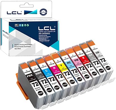 LCL 6402B009 6403B007 PGI72 PGI-72 (10-PACK PBK MBK C M Y PC PM R GY CO) Ink Cartridge Compatible for Canon PIXMA Pro-10 Pro-10s