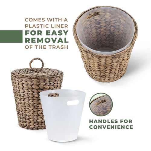 Caneca de basura negra de 3 galones con tapa y forro miniatura 2