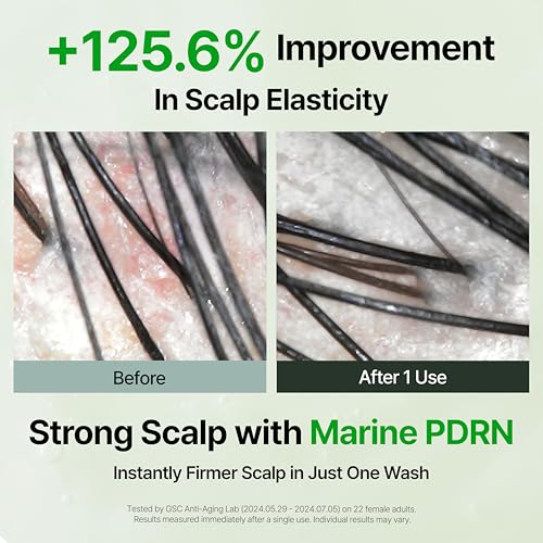 Image of GROWUS Algae Therapy Seaweed Shampoo (16.9 Fl Oz) 500ml | Marine Peptide, Biotin & Salicylic Acid | Volumizing & Scalp Strengthening Wash for Fuller Looking Hair | Korean Hair Care