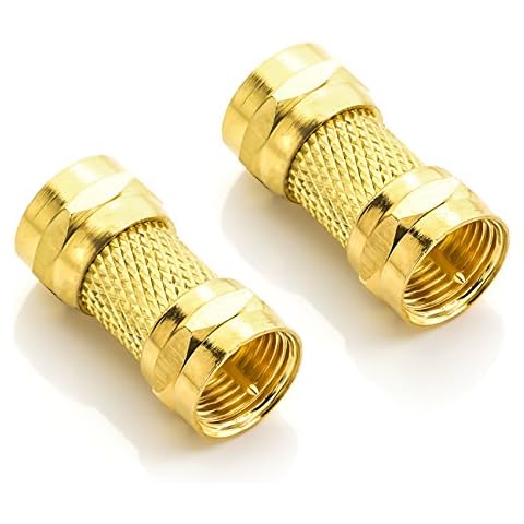 deleyCON 2x Adaptador Conector SAT Cable F - F Enchapado en Oro Cover