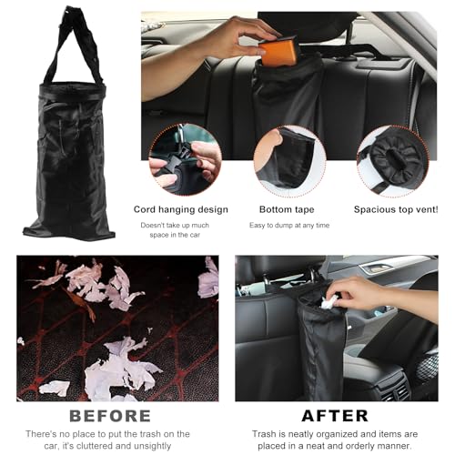Image of Yourkar 2 PCS Car Garbage Bag, Large Capacity High Quality Trash Bag for Seat Back of Auto, Universal Car Hanging Detachable and Washable Oxford Cloth Garbage Bag, Car Accessories