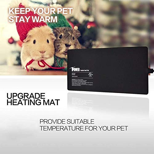 Ipower PTHTPDLITEXLADJX2-A 8 By 12-Inch 16 Watt Reptile Heat Pad Under Tank Terrarium Heater Heat Mat thumb #1