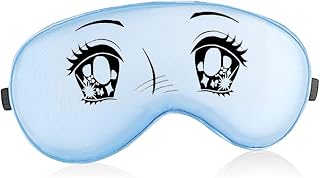 Anime Eyes Sleep Mask Silk Blue