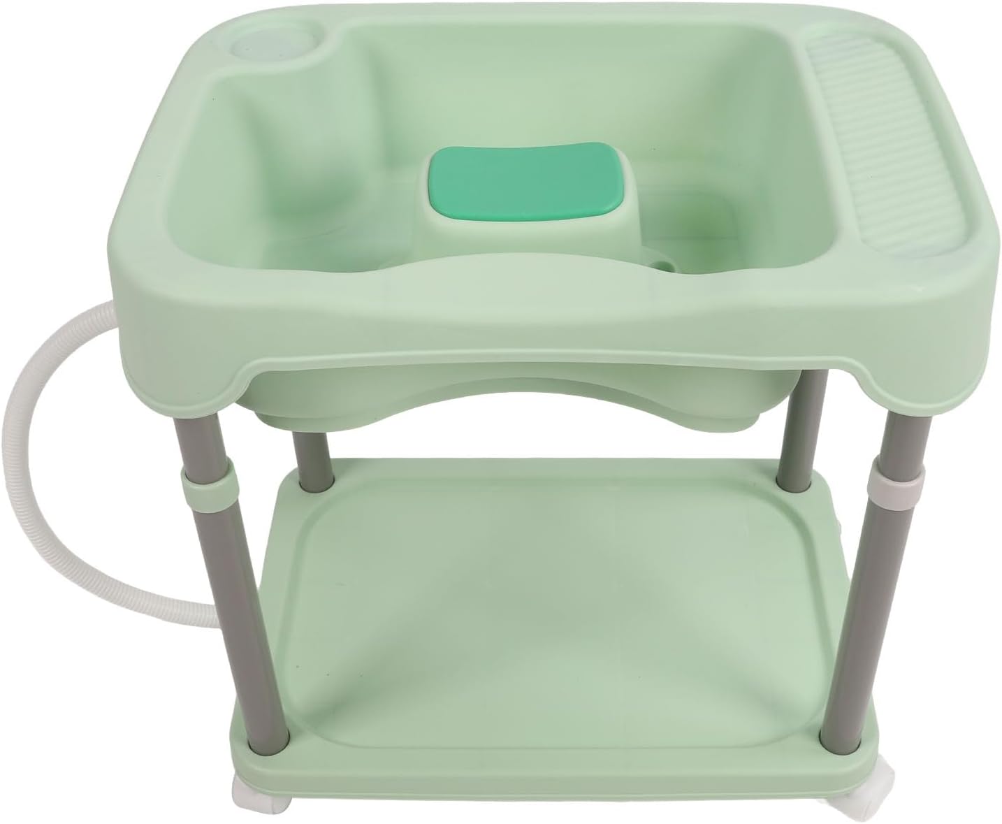 Adjustable Height Portable Hair Washing Basin Comfortable Hair Washing Shampoo Bowl for Home Use Pregnant Women (Mint Green)