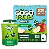 GoGo squeeZ Applesauce on the Go, Apple Apple, 3.2 Ounce (4 Pouches), Gluten Free, Vegan Friendly, Healthy Snacks, Unsweetened Applesauce, Reusable, BPA Free Pouches