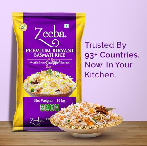 Image of Zeeba Premium Biryani Rice 10 Kg, Chef's Choice, Restaurant Style, Extra Long Grains (Cooked length upto 26mm*)