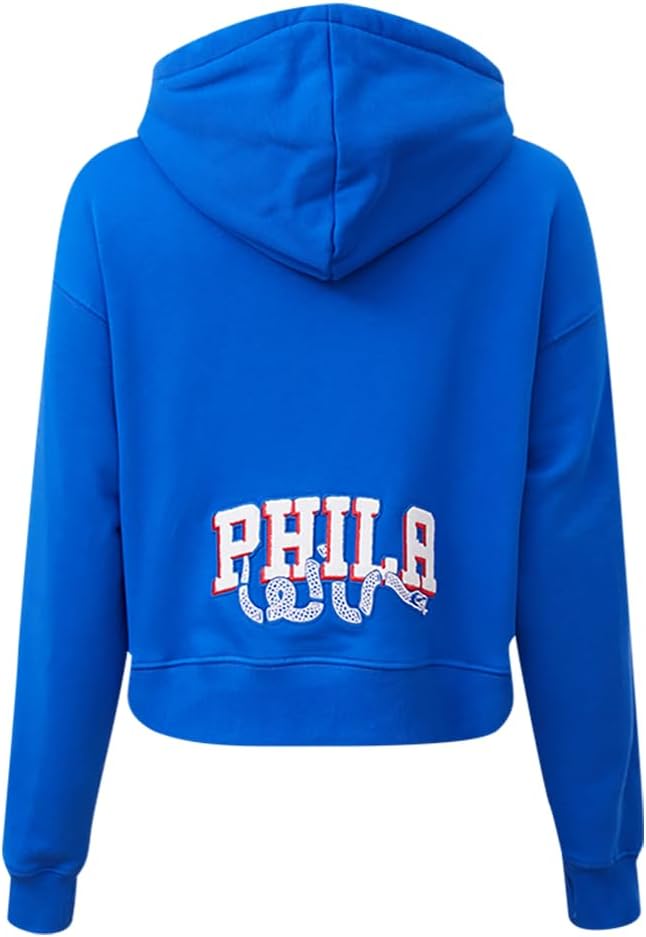 Pro Standard Womens NBA Classic Chenille Cropped Pullover Hoodie - Image 2