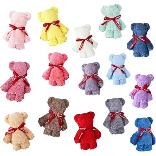 プチギフト 退職 プレゼント クマタオル 可愛い タオルくま プチギフト 個包装 プレゼント クマハンカチギフト お礼 柔らかい タオルハンカチ ハンドタオル ベアタオル プレゼントプチギフト 退院 引っ越しの挨拶 お返し 粗品 15個セット