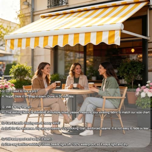 Tela de toldo retráctil para sombra de patio y terrazas con lona impermeable 4