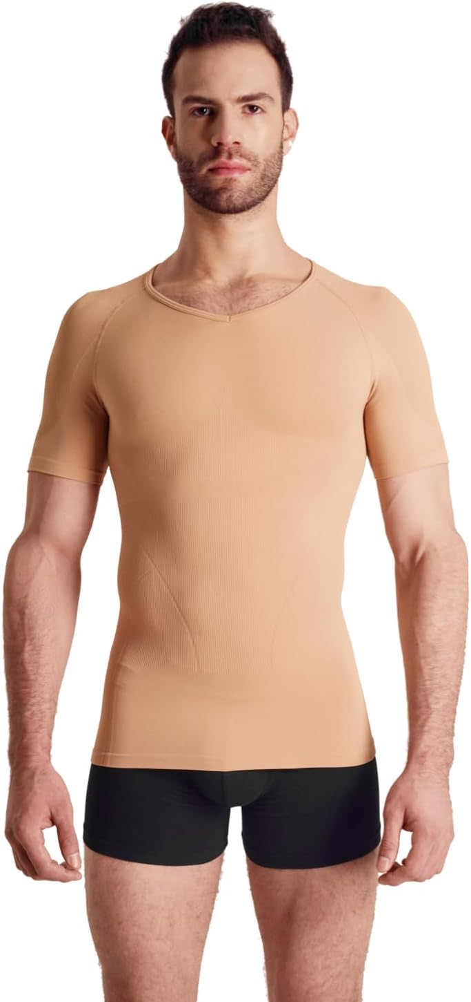 Rounderbum Men’s Compression Tech T-Shirt – Seamless Posture Support & Core Shaping Undershirt, 4 Colors - Image 2