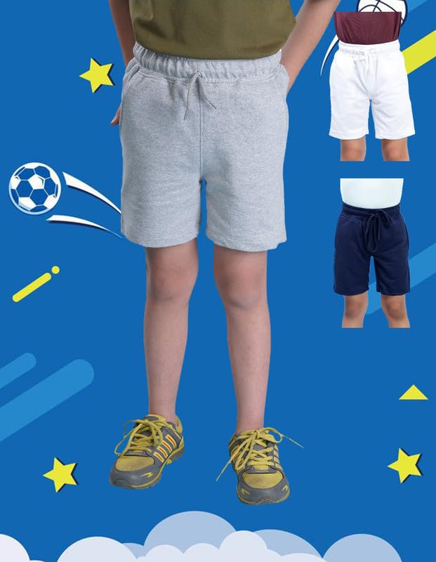Image of Nusyl Solid & Printed Cotton Blend Shorts for Boys | Comfortable Casual Shorts | Soft Breathable Fabric with Elastic Waistband | Relaxed Fit | 2-16 Years | Multiple Colors
