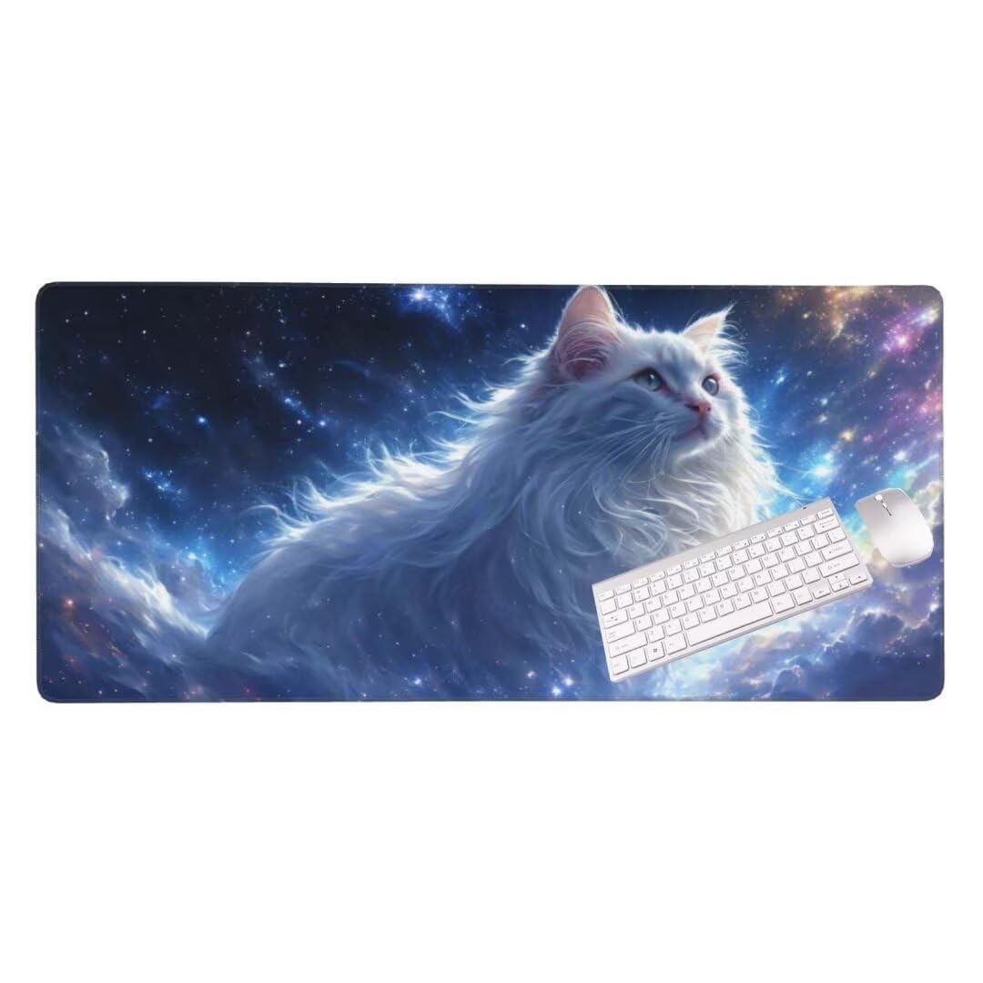 Gaming Mouse Pad, Large Mouse Mat 80x40x0.3 cm, Colorful Tree Desk Mat XXL Extended Mousepad, Stitched Edges,Non- Slip Rubber Base, Iimproved Precision and Speed Keyboard Pad for Office Gamers S-1357