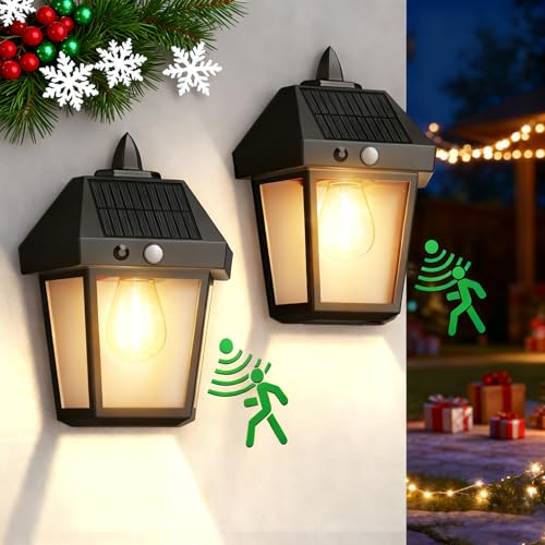 Mancra Solar Wall Lights Outdoor with 3 Modes, Dusk to Dawn Motion Sensor Solar Lights Outdoor...
