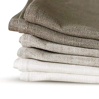 Varvara Home 6 Geschirrtücher aus Leinen | Geschirrhandtücher Leinen | Küchentücher Küchenhandtücher 100% Leinen | Leinentuch Küche (6-er Pack Weiss & Natur)