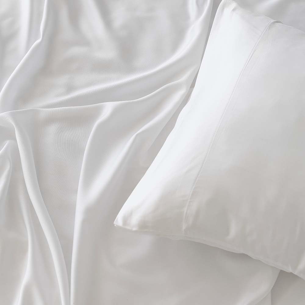 COTTON ARTean Juego de sábanas Bambú ORGÁNICO e HIPOALERGÉNICO Cama de 150 x 190/200. Color Blanco. Eco Friendly
