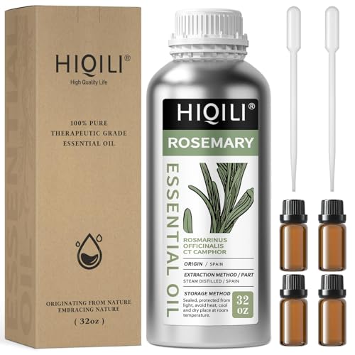 Image of HIQILI 1000ML Rosemary Oil for Hair Growth, Add to Shampoo & Conditioner, 100% Pure Undiluted - 32 Fl Oz