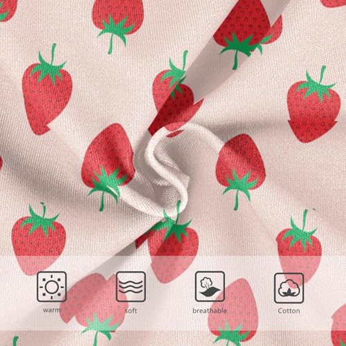 Little Girls Strawberry Print Underwear Soft Cotton Kids Panties in Sizes 2/3t, 4t, 5t, 6 and 83