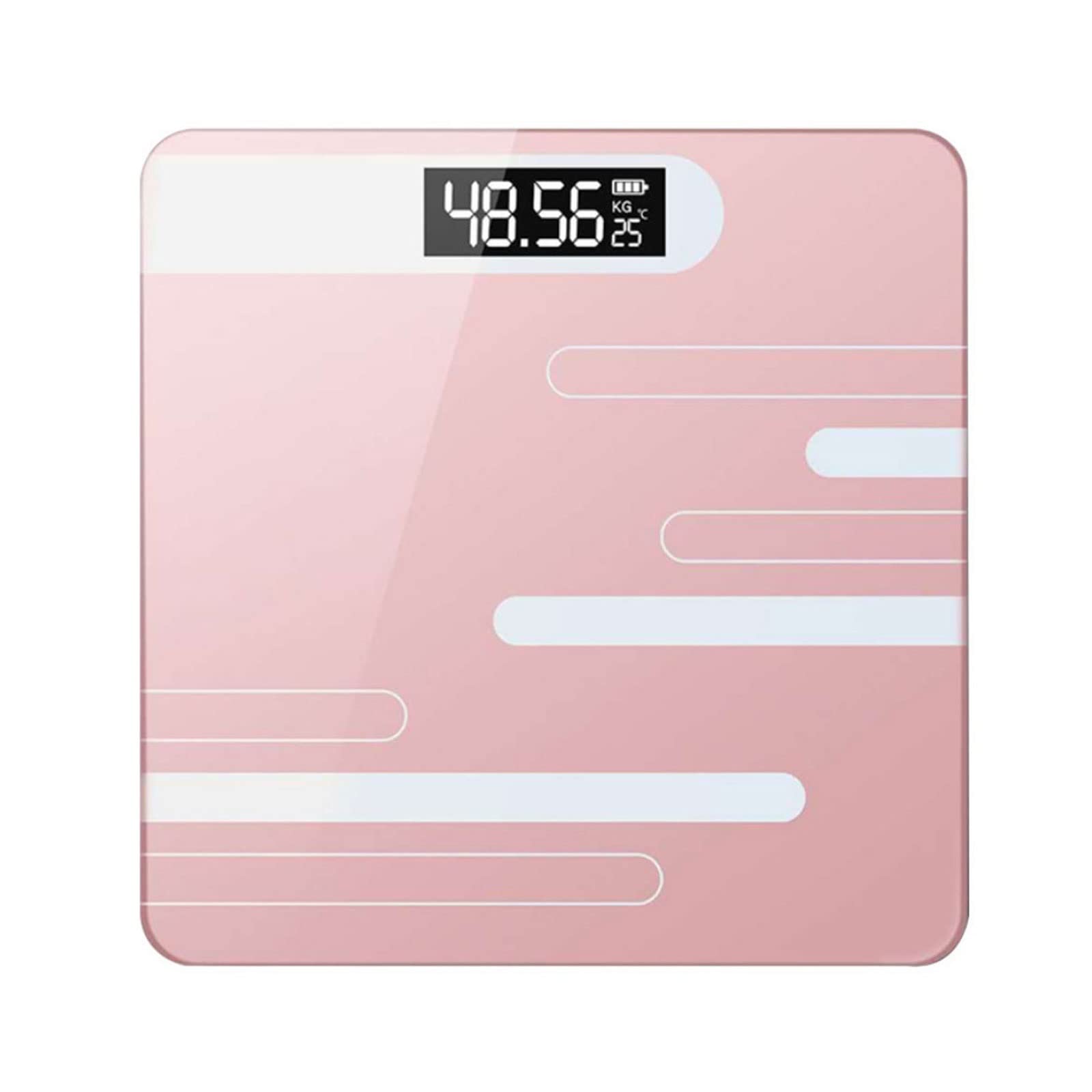 JINGYAN Cyfrowa waga osobowa Bathroom Waghing Scale Smart Body Scales LCD Display Glass Digital Weight Electronic Floor Health Balance (różowa)