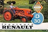Renault I&S / Les collections rétro IETS19647RB Plaque métal relief 30x20 cm Renault Tracteur Renault D30 Produit sous licence officielle et/ou design exclusif