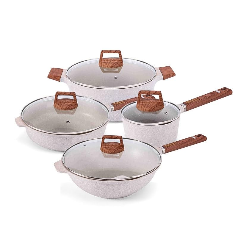 Kitchen Home Non-stick Frying Pan Lightweight Aluminum Flat Bottom Frying Pan Set