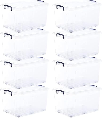 Miniatura 50 de Superio Cajas de almacenamiento transparentes con tapas, contenedores de plástico de 4.5 cuartos para organizar, cajas apilables, sin BPA, no